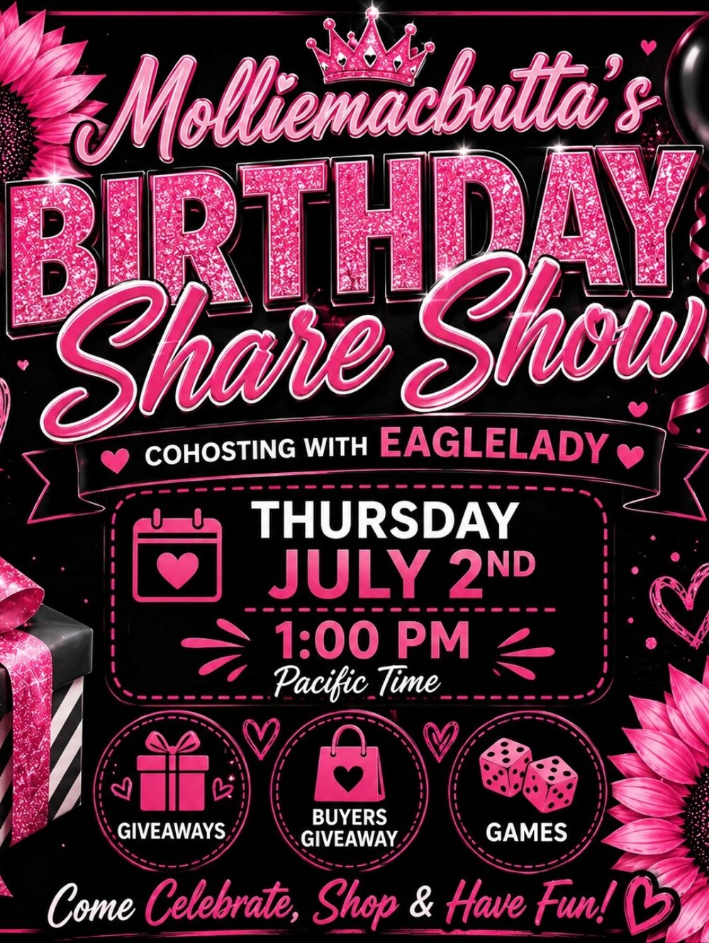 Molliemacbutta's Birthday Share Show - Pink Party Poster
